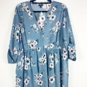 LEXIE - BLUE PURPLE FLORAL CHIFFON BABYDOLL
